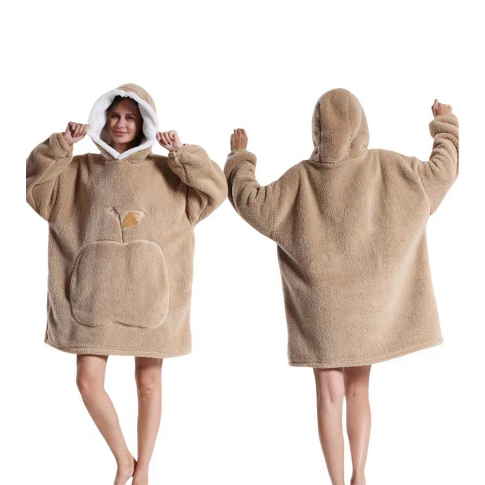 Unisex Hoodie Blanket Oversized Wearable Throw Blanket Coffee
