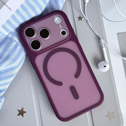 Frosted Easy Attached Camera Protection Case for iPhone 18 Pro Max - Wine Red
