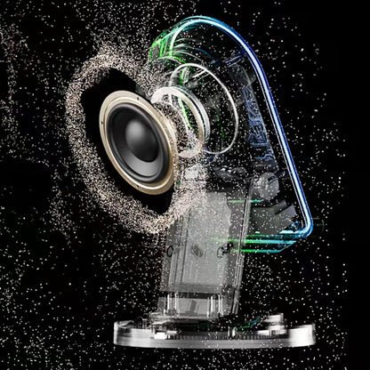 3-in-1 Wireless Induction Speaker with Phone Stand-Black