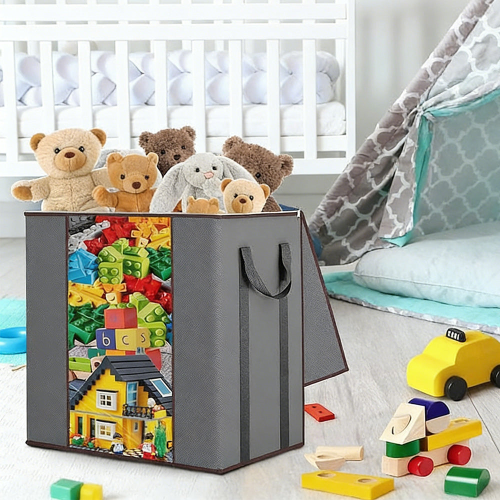 Blanket Storage Bag Extra Large Moving Clothes and Toy Foldable Container 120L-Grey