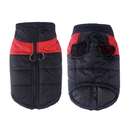 Windproof Waterproof Dog Winter Coat Jacket Warm Dog Vest Cold Weather Apparel-Red