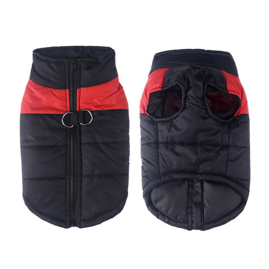 Windproof Waterproof Dog Winter Coat Jacket Warm Dog Vest Cold Weather Apparel-Red