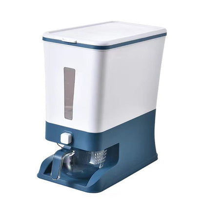 12KG Rice Dispenser Large Food Container Grain Storage Bin with Measuring Cup