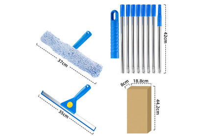 3.1m Extendable Window Squeegee Cleaner Kit with Long Handle for Glass Shower Car and RV