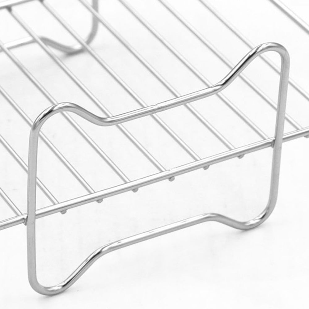 2PCS Square Air Fryer Rack Stackable Multi-Layer Stainless Steel Stand