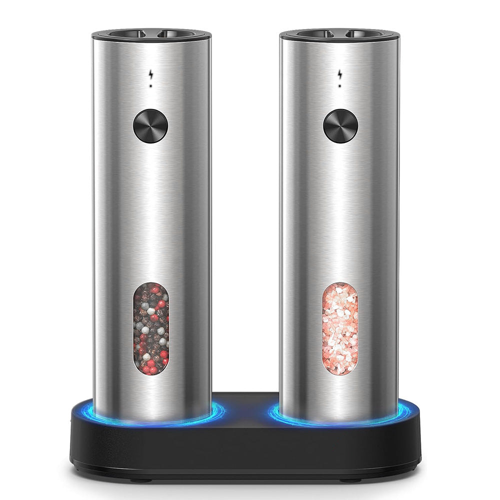 2Pcs Stainless Steel Salt and Pepper Grinder Set Shakers for Kitchen