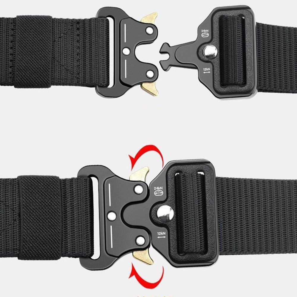 Nylon Tactical Belt Quick-Release for Outdoor Work Daily-Black