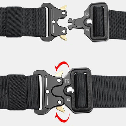 Nylon Tactical Belt Quick-Release for Outdoor Work Daily-Black