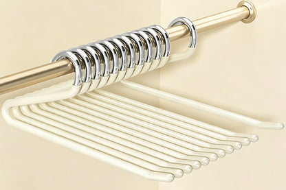 10 Piece Open Pant Hangers - Cream