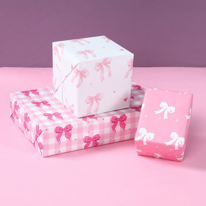 6 Sheet 70x50cm Coquette Bow Pattern Gift Wrapping Paper Set