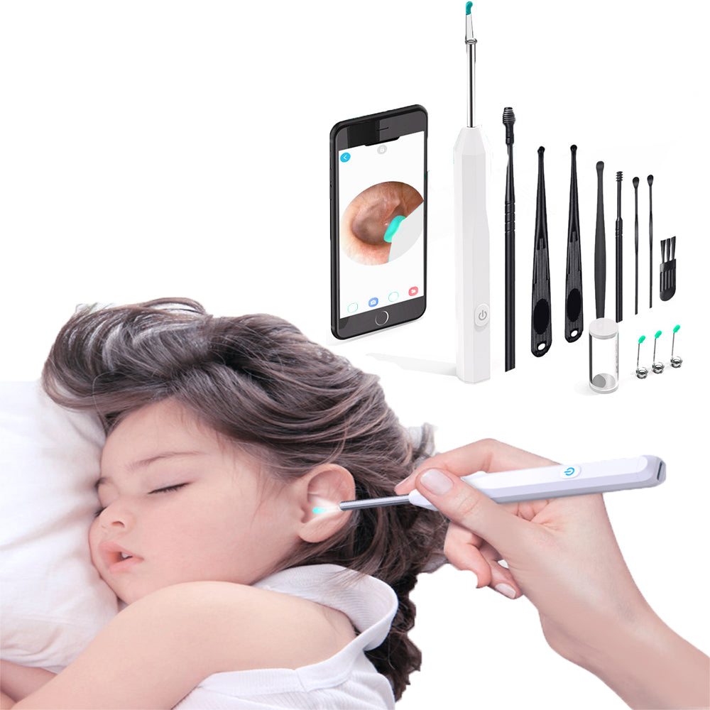 WIFI Connection Ear Wax Removal Tool Ear Set Camera Wireless Ear Endoscope Spoon -White