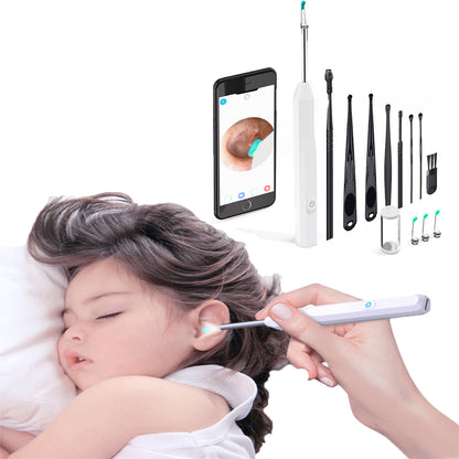 WIFI Connection Ear Wax Removal Tool Ear Set Camera Wireless Ear Endoscope Spoon -White
