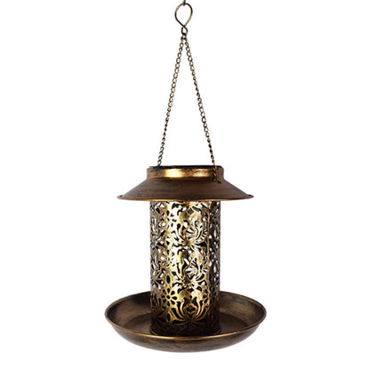 2-in-1 Solar Bird Feeder for Outside Hanging Wild Bird Feeders with Solar Light for Garden Yard Decor