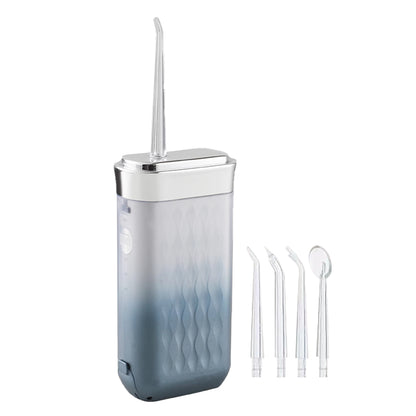 Mini Portable Oral Irrigator Rechargeable Water Dental Flosser With Stretchable Water Tan-Grey