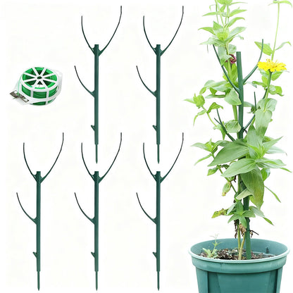 5PCS Stackable Plant Support Stakes for Indoor & Outdoor Climbing Potted Plants