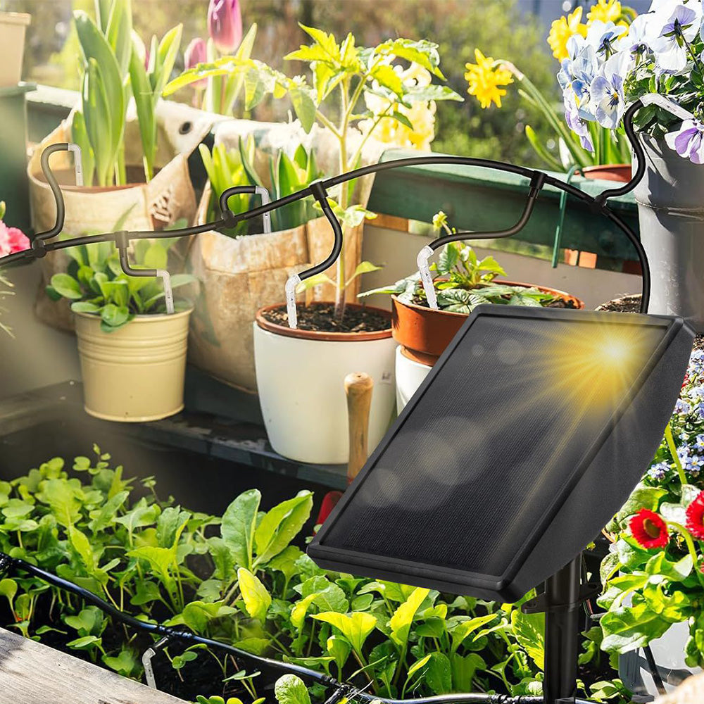 Smart Solar Automatic Drip Irrigation Watering Device Kit with Timed Watering for Pots Plants