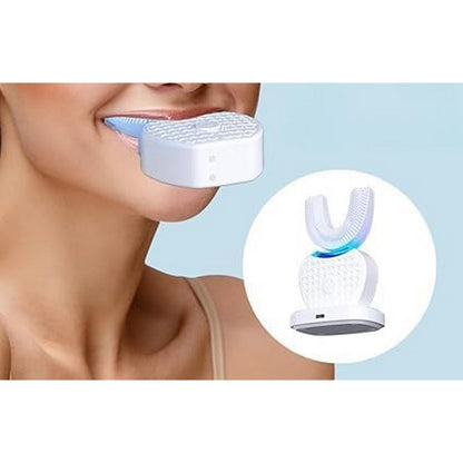 U-Shaped Electric Toothbrush 360-degree Sonic Cleaning Tooth Brush for Adults-white