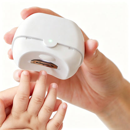 Electric Nail Clipper with LED Light - White
