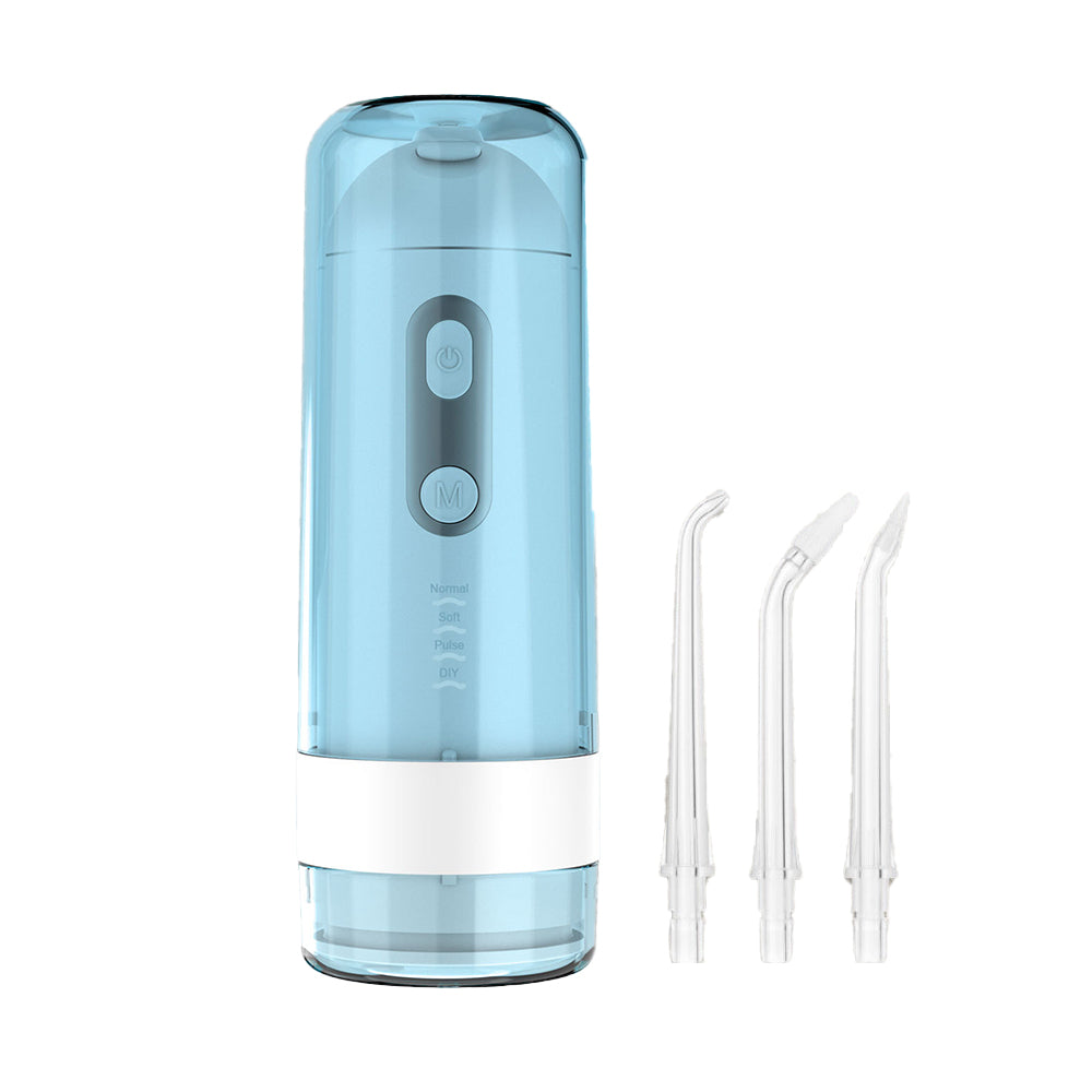 Electric Water Flosser Cordless Oral Irrigator with Removable Water Tank for Home Travel Blue