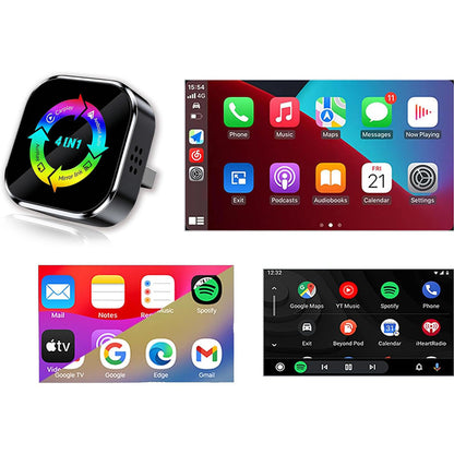 4 in 1 Wireless CarPlay Android Auto AirPlay MirrorLink Adapter - Mixed Color