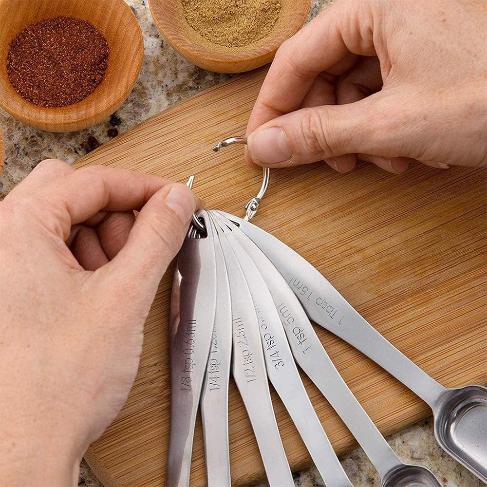 6Pcs Stainless Steel Measuring Cups & Spoons Set