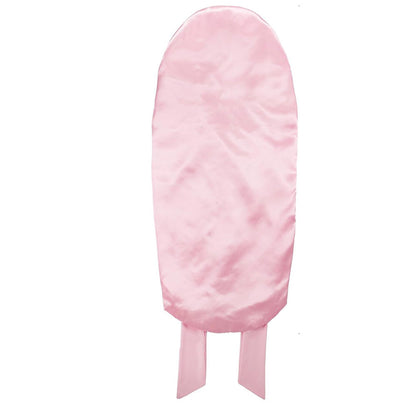 Double-Side Long Hair Bonnet for Sleeping Women Sleeping Cap with Tie Band Pink