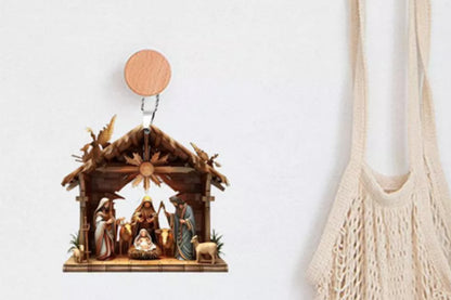 7Pcs 2D Christmas Nativity Scene Ornaments the Birth of Jesus Decor