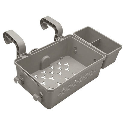 Hanging Poolside Storage Baskets with Cup Holders Above Ground Pool Accessories Grey