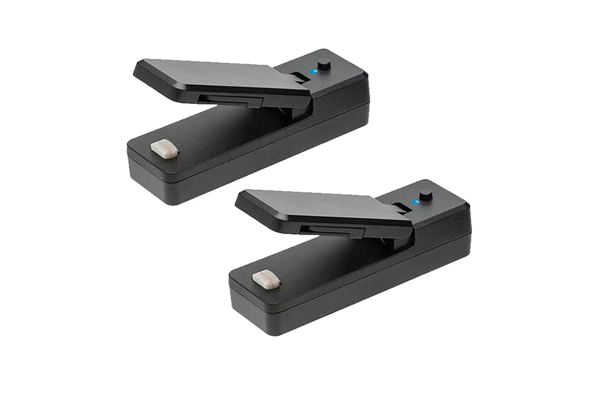 2Pcs Portable USB Rechargeable 2-In-1 Handheld Heated Vacuum Sealer Cutter Plastic Bags Food Storage Freshness-Black
