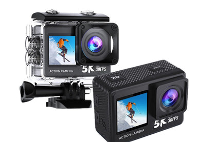 Action Camera 5K 30FPS with Touch Screen 24MP Camera for Snorkeling Helmet Bike