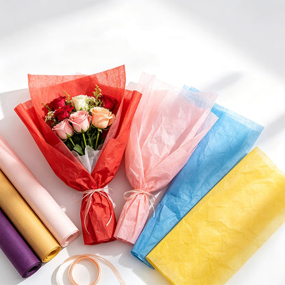 10 Crepe Paper Sheets for Gift Wrapping and Flower Crafts - Mixed Color