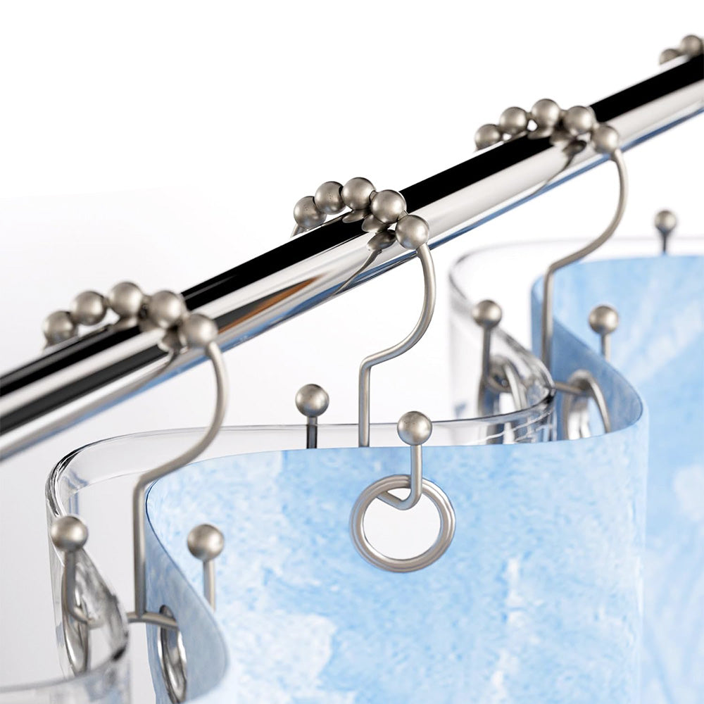 12Pcs Set Shower Curtain Hooks Metal Double Glide Shower Hanging Rings for Shower Rods