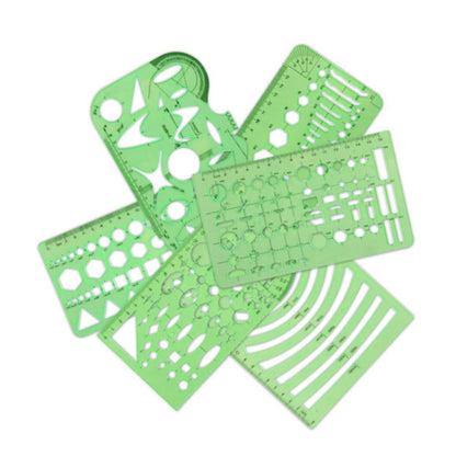 11PCS Plastic Geometric Drawing Templates Set DIY Drafting Stencils Tools