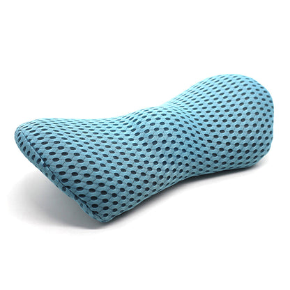 Ergonomic Lumbar Support Pillow Memory Foam Back Pillow for Car Seat Chair Recliner Bed Blue
