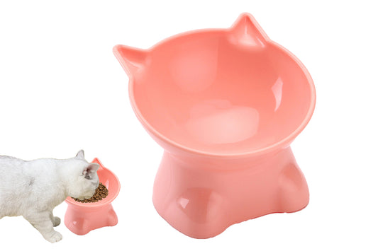 Elevated Cat Bowls Small Pet Food Feeder Dishes for Cats and Puppy-Pink