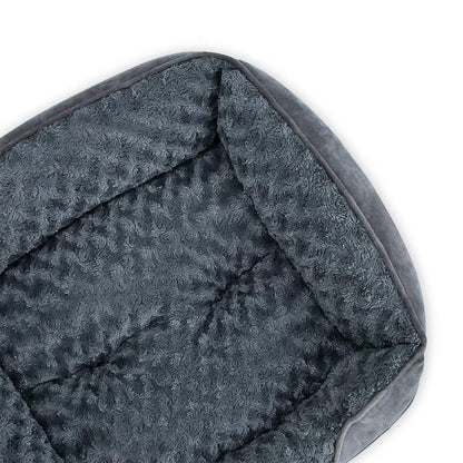 Plush Pet Bed Raised Sides Soft Calming Sleeping Puppy Cuddler Gray