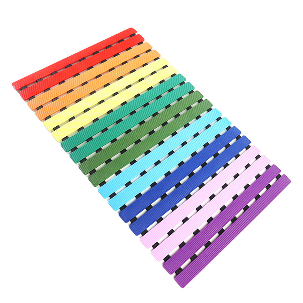 40x63 cm Bath Mat with Strong Suction Cups-Rainbow