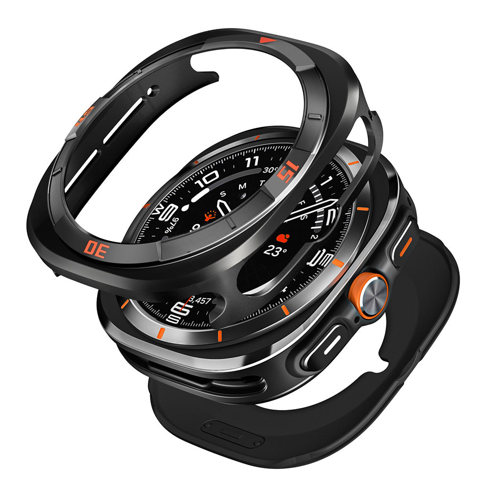 Metal Case for Samsung Galaxy Watch Ultra Smart Watch Protective Frame Cover Black