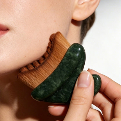 Lymphatic Face Brush Dual-Ended Dry Brush for Sculpt and Relax