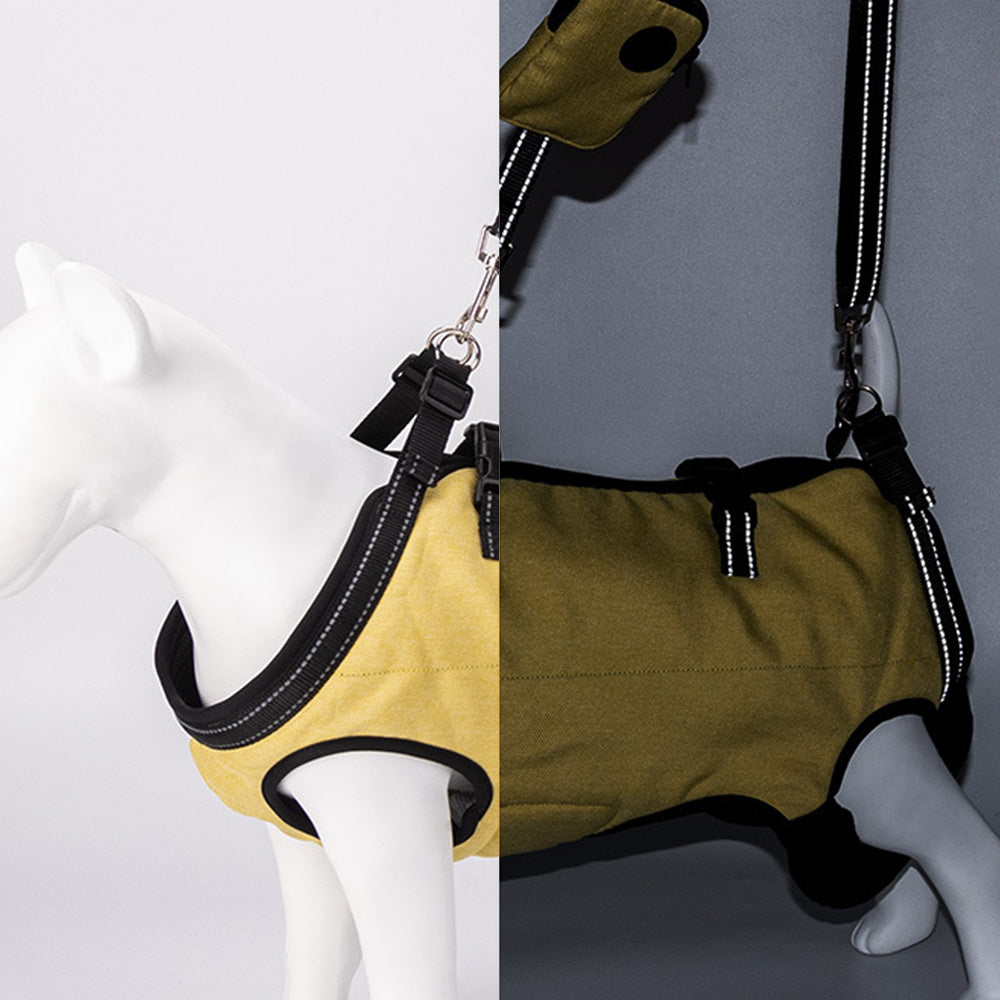 Pet Sling Carrier Bag Dog Puppy Lift Harness Vest Travel Tote Shoulder Bag -Yellow