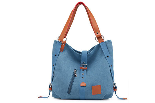 Women Practical Multifunctional Shoulder Bag For Shopping Travel-Blue