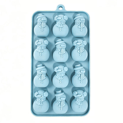 3 Pcs Christmas Silicone Mold Set Tree Gingerbread Man Snowman