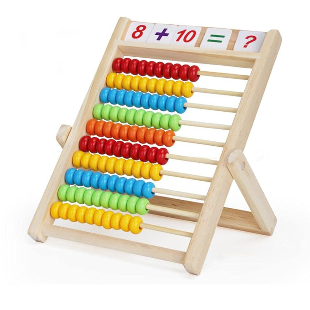 Wooden Abacus for Kids ¨C Math Counting Sticks Number and Alphabet Cards Educational Toy
