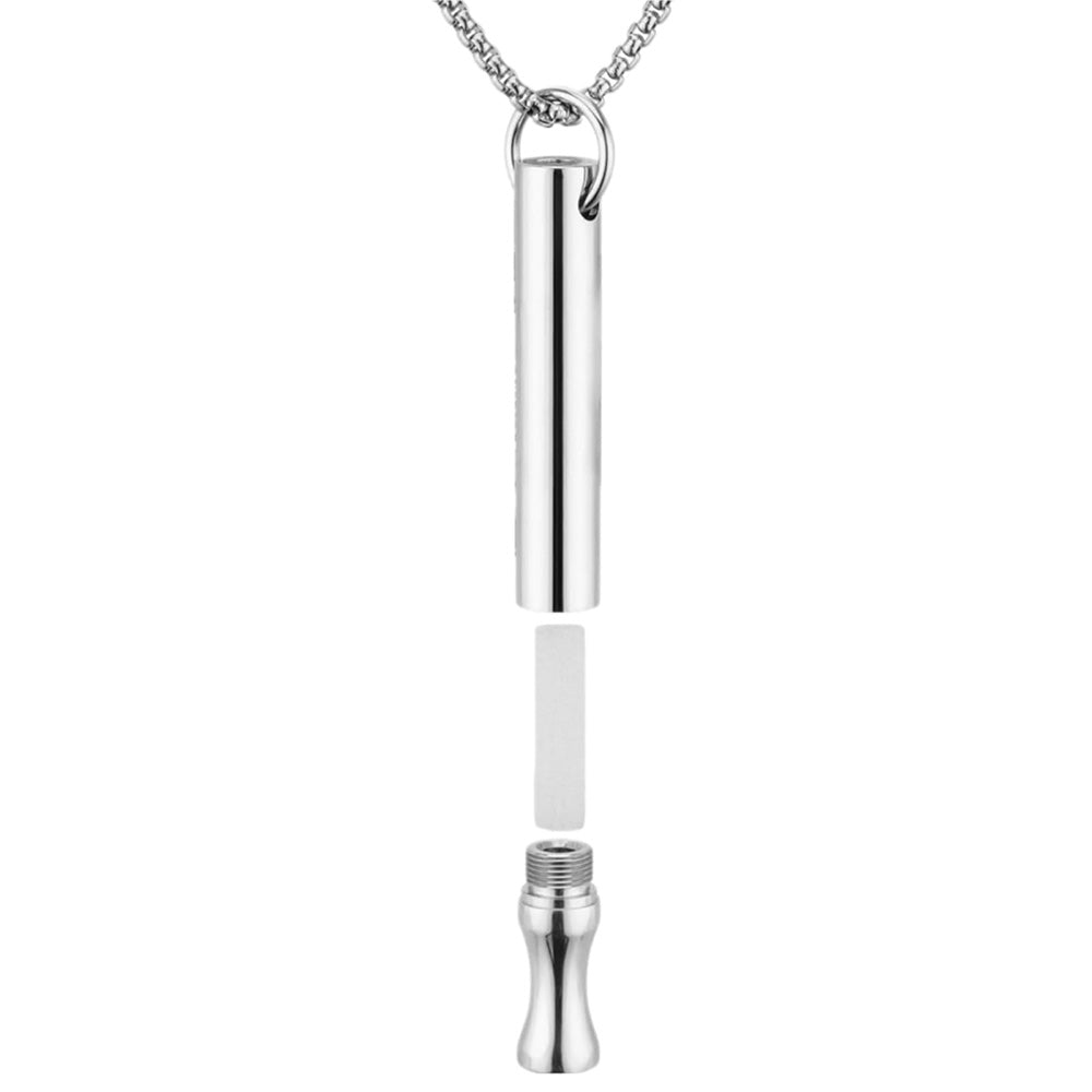 Mint Breathing Necklace with Fidget Ring for Stress Anxiety and Mindful Breathing-Silver
