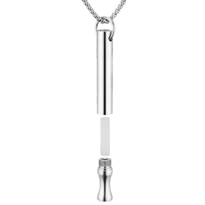 Mint Breathing Necklace with Fidget Ring for Stress Anxiety and Mindful Breathing-Silver