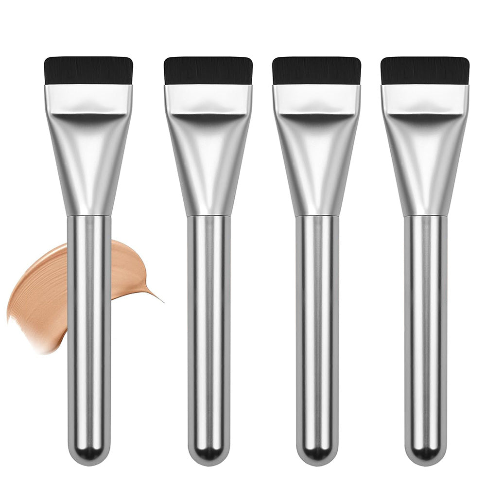4 Pack Flat Foundation Brush Straight Head Makeup Brush for Liquid Foundation Face Mask