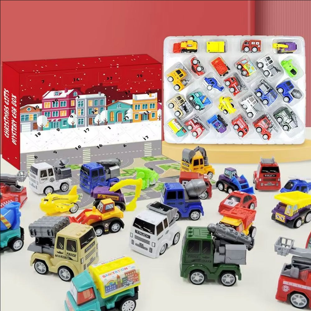 24 Days Pull-Back Cars Advent Calendar for Kids Countdown Calendar Style 1