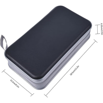 Portable 96 Capacity DVD CD Holder Case - Black