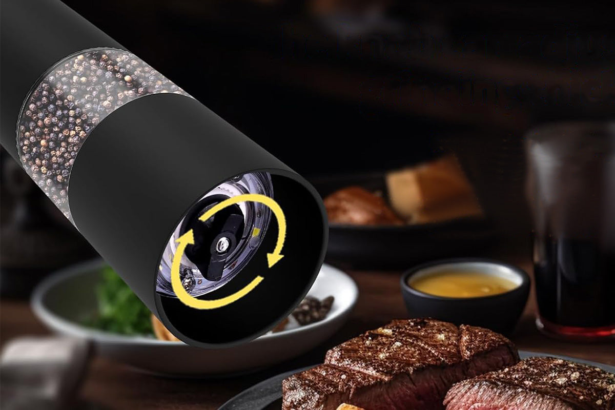 2PCS Pepper Grinder LED Light Adjustable Coarseness