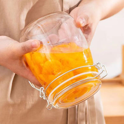 Clear Glass Airtight Storage Jar with Clamp Lid and Silicone Seal